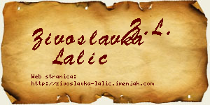 Živoslavka Lalić vizit kartica